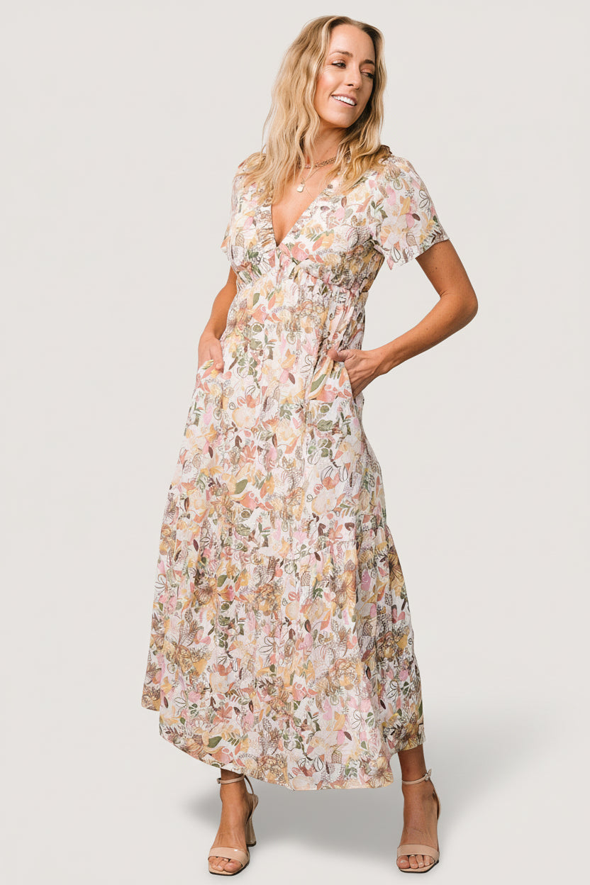 Cassie Short Sleeve Dress | Multi Floral
