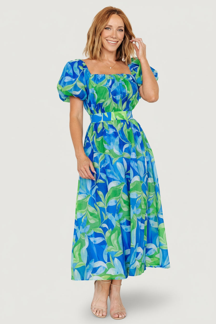 Baltic Born Womens Catalina Midi Dress | Blue + Green | Size: Small Baltic Born Womens Catalina Midi Dress | Blue + Green | Size: Small