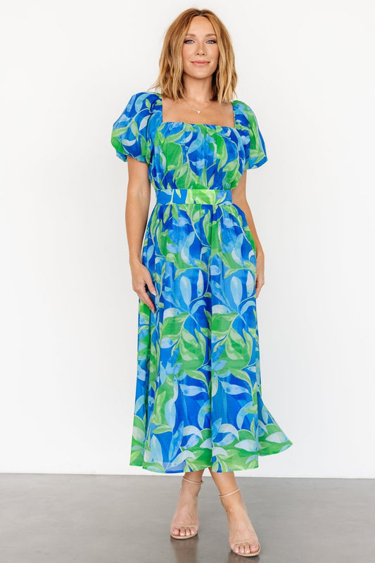 Catalina Midi Dress | Blue + Green - Baltic Born