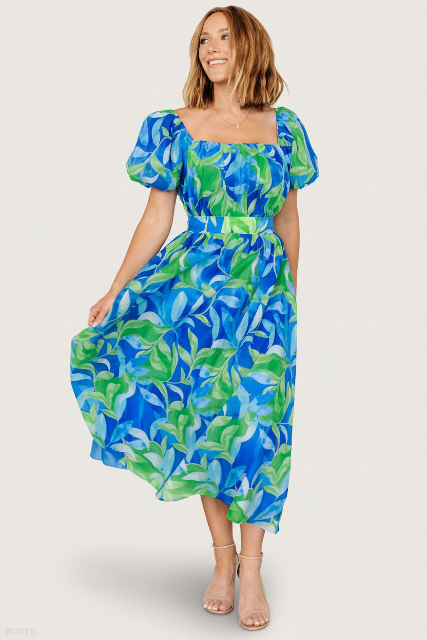 Catalina Midi Dress | Blue + Green Catalina Midi Dress | Blue + Green