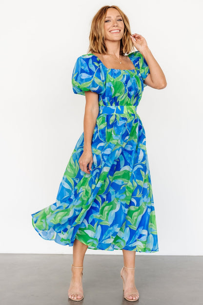 Catalina Midi Dress | Blue + Green - Baltic Born