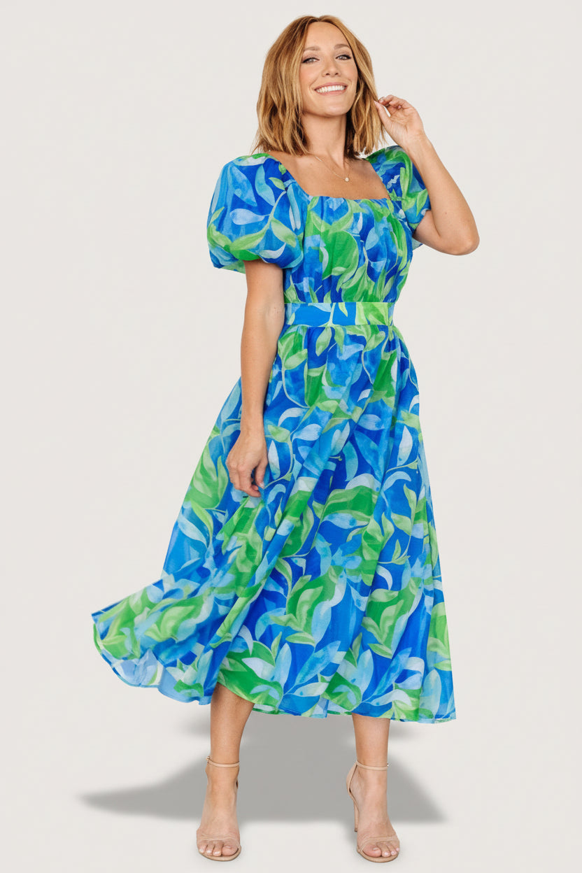 Catalina Midi Dress | Blue + Green Catalina Midi Dress | Blue + Green