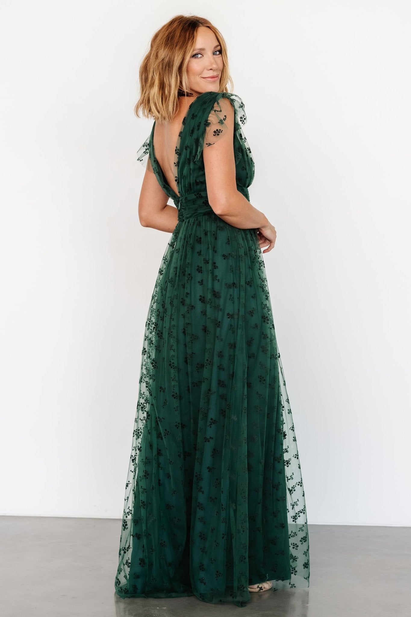 Caterina Tulle Maxi Dress | Dark Green - Baltic Born