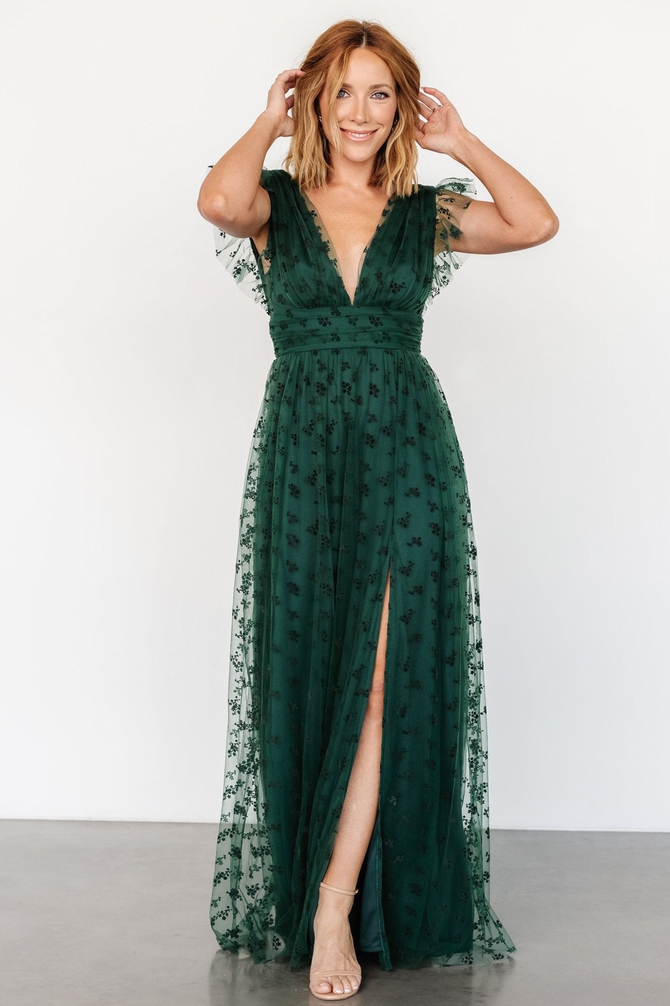 Caterina Tulle Maxi Dress | Dark Green - Baltic Born