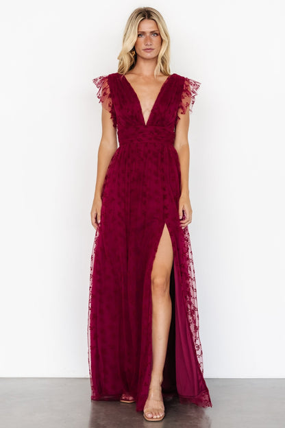 Caterina Tulle Maxi Dress | Wine - Baltic Born