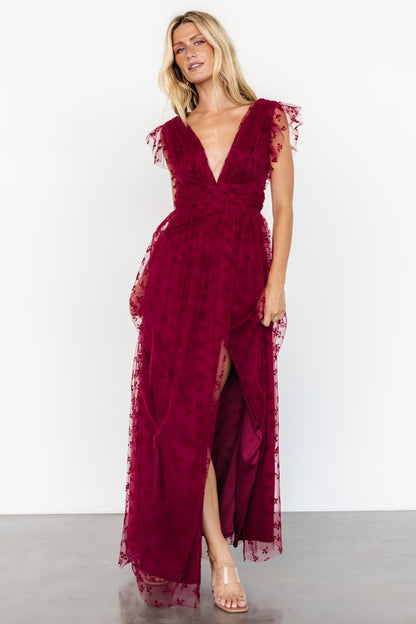 Caterina Tulle Maxi Dress | Wine - Baltic Born