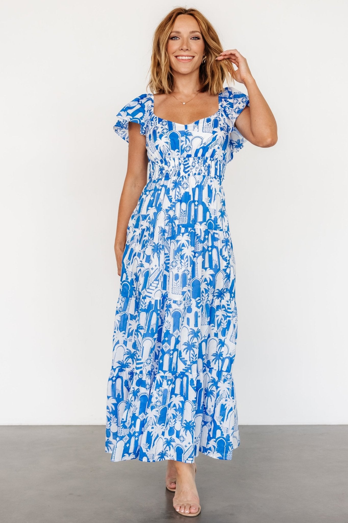 Catira Maxi Dress | Blue + White - Baltic Born