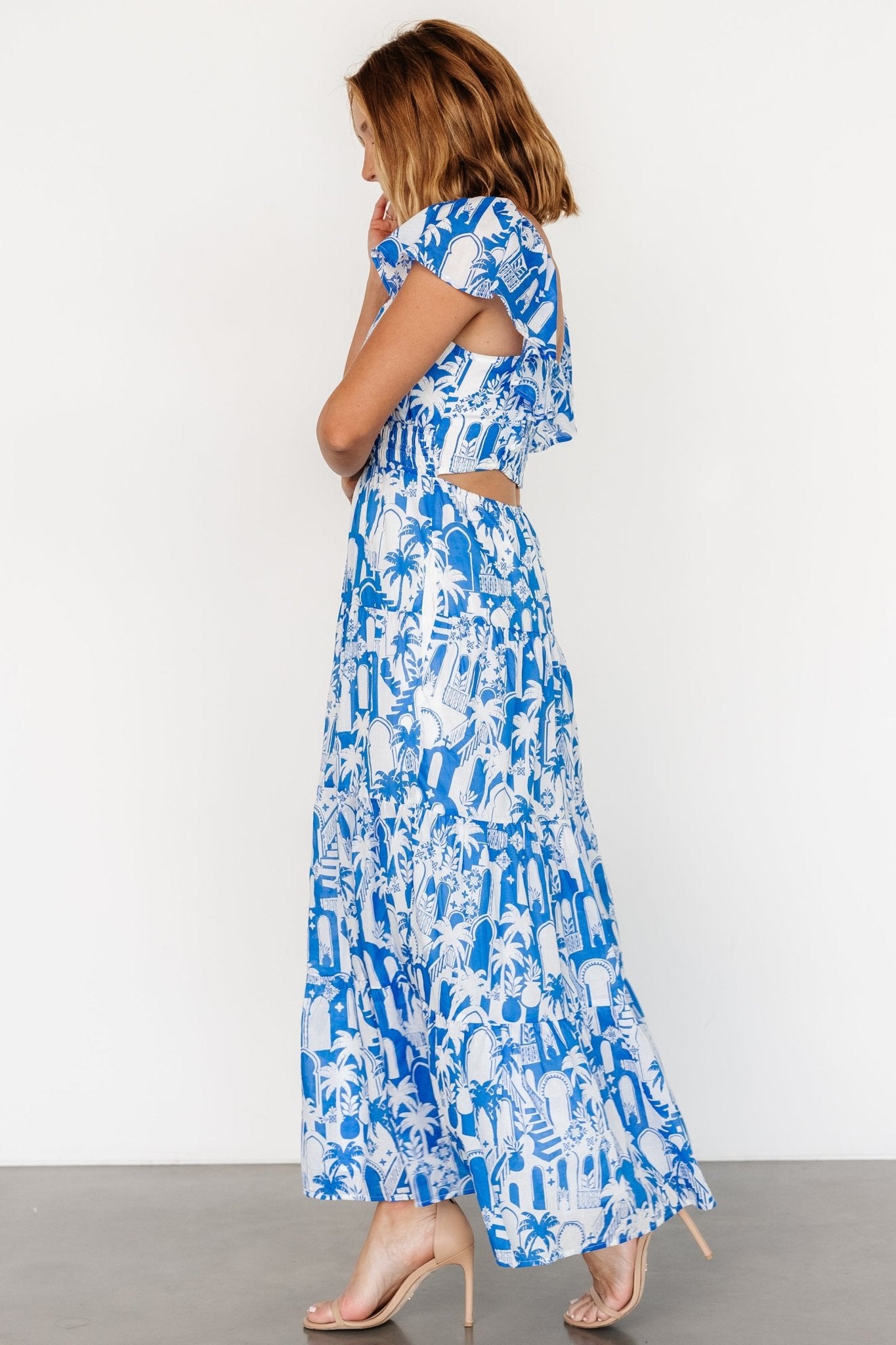 Catira Maxi Dress | Blue + White - Baltic Born