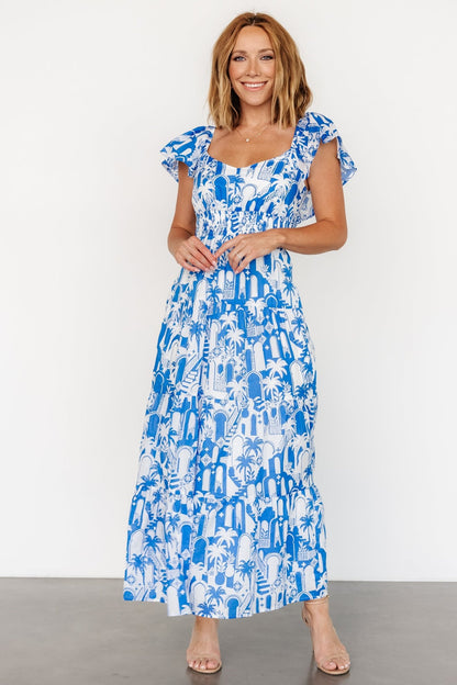 Catira Maxi Dress | Blue + White - Baltic Born