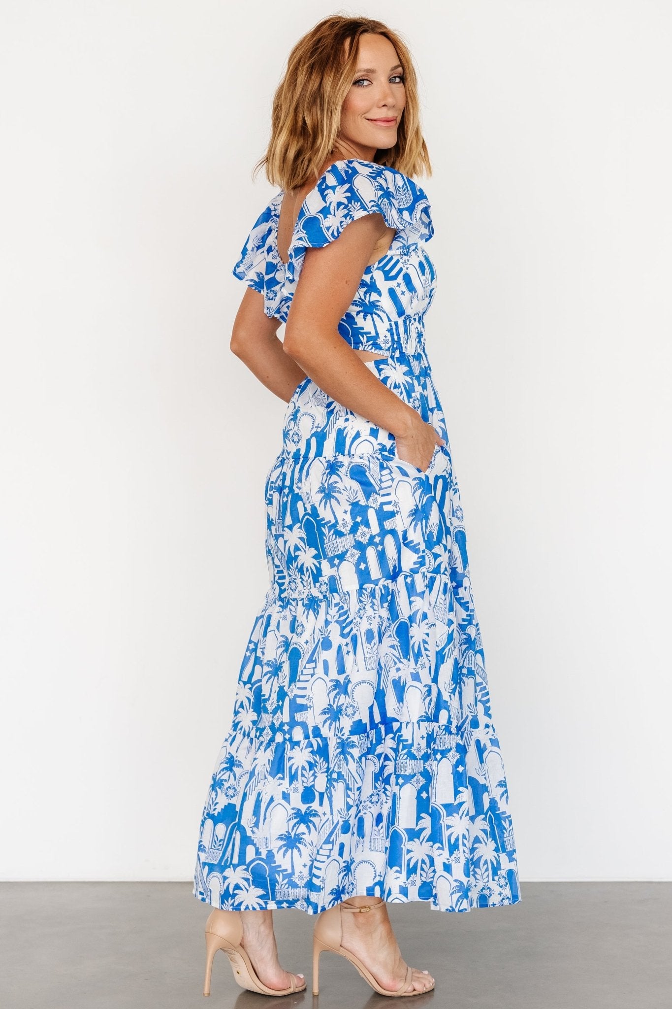 Catira Maxi Dress | Blue + White - Baltic Born