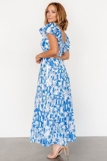 Catira Maxi Dress | Blue + White - Baltic Born