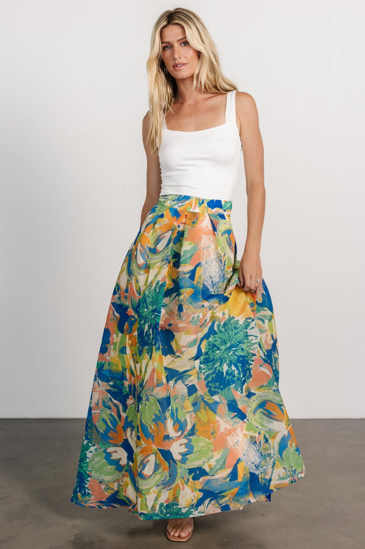 Cayman Maxi Skirt | Blue Multi - Baltic Born