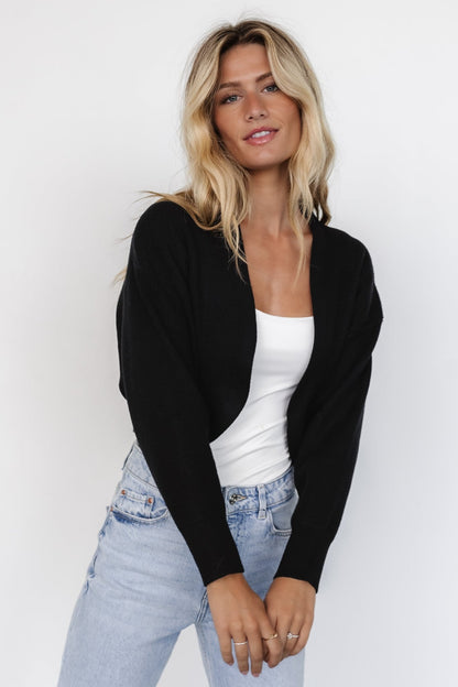 Cecil Open Cardigan | Black - Baltic Born