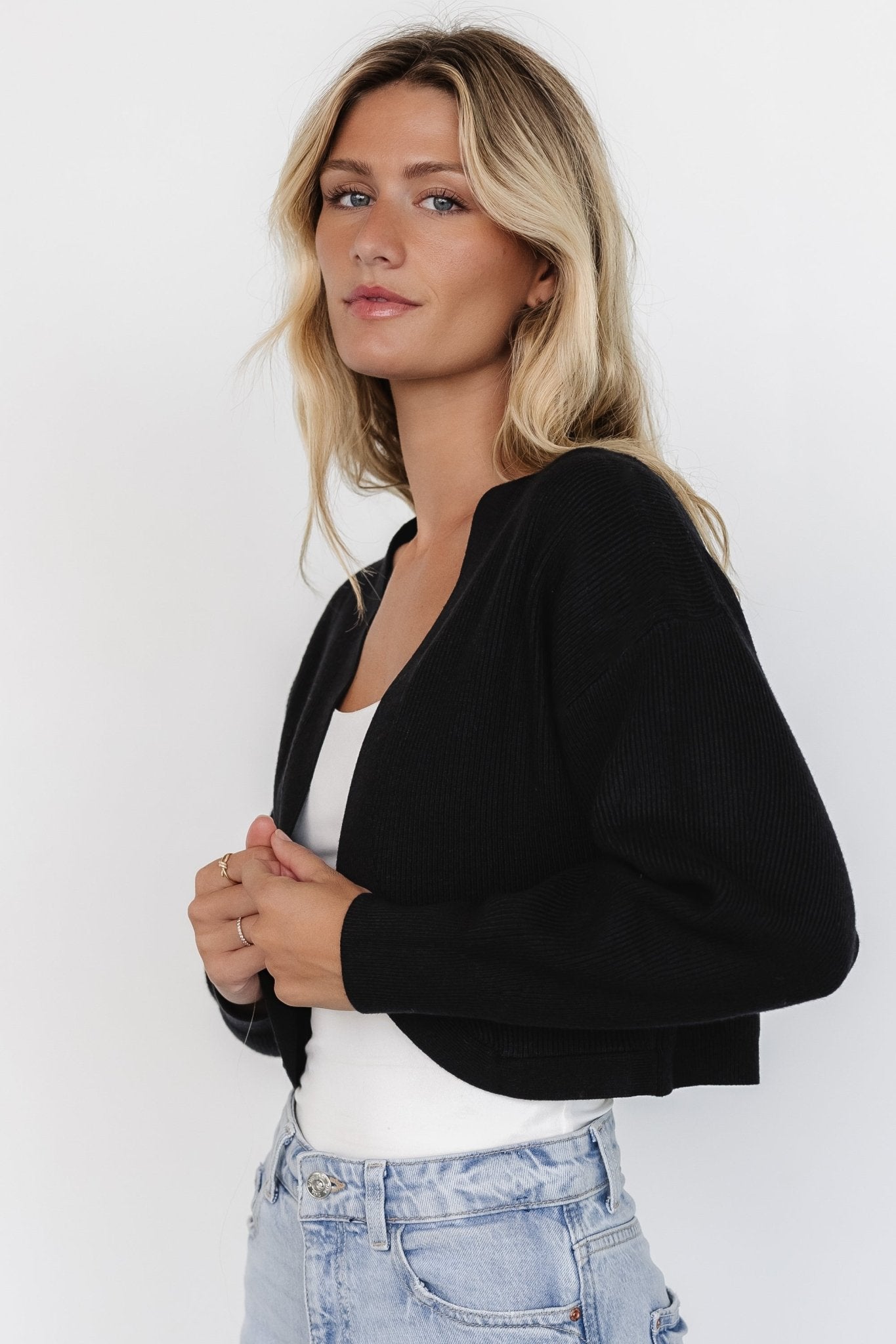 Cecil Open Cardigan | Black - Baltic Born