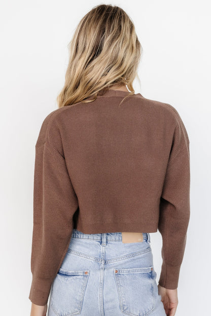 Cecil Open Cardigan | Dusty Brown - Baltic Born