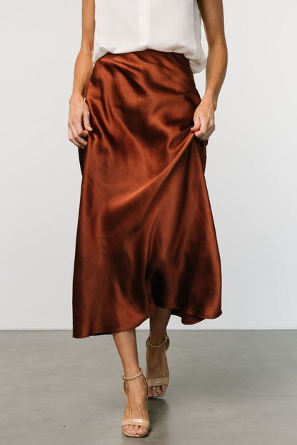 Celeste Satin Midi Skirt | Spice - Baltic Born