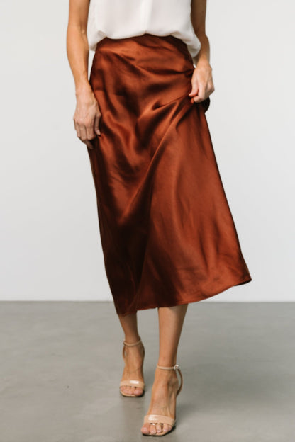 Celeste Satin Midi Skirt | Spice - Baltic Born