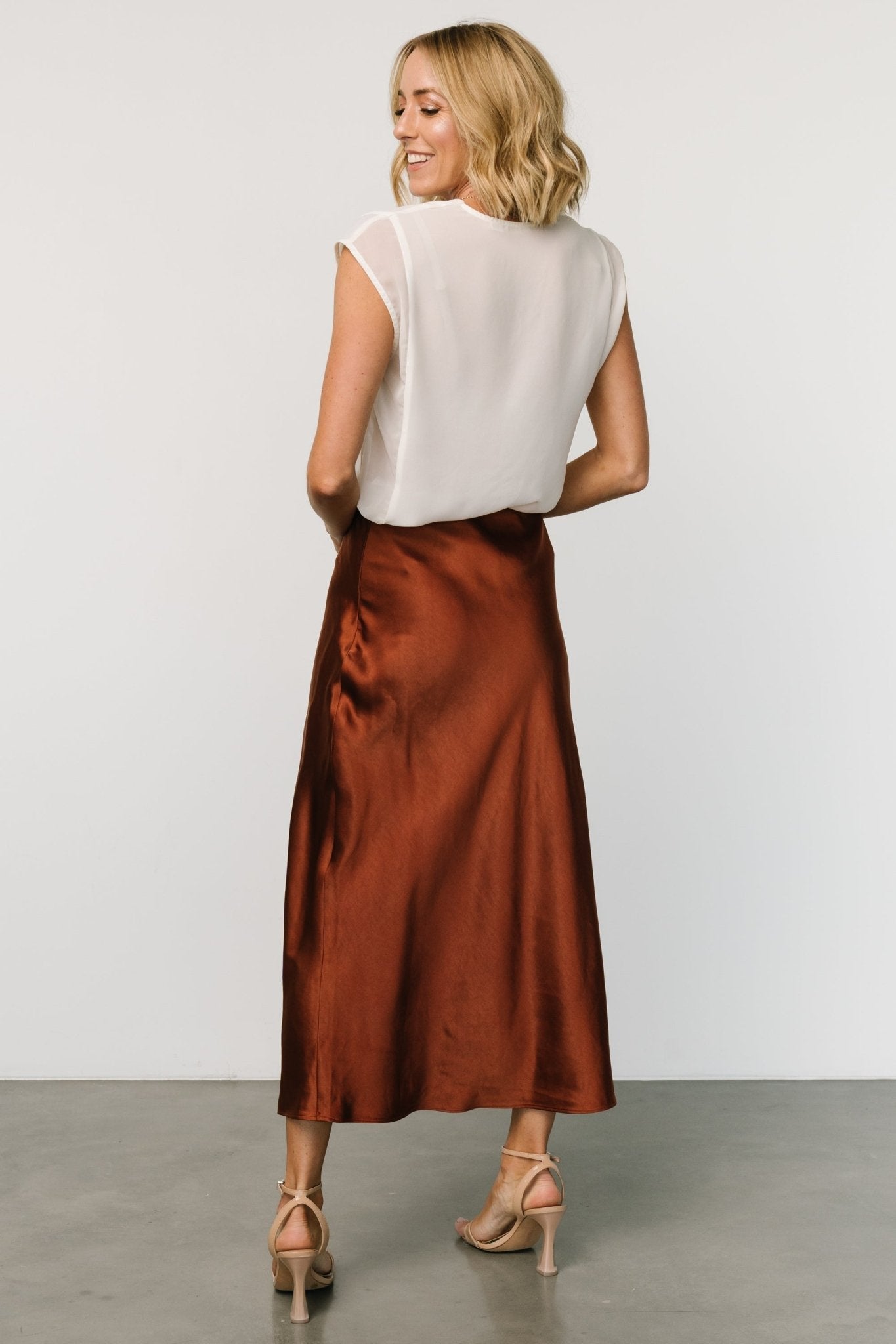 Celeste Satin Midi Skirt | Spice - Baltic Born