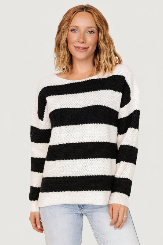 Cervinia Knit Sweater | Cream + Black