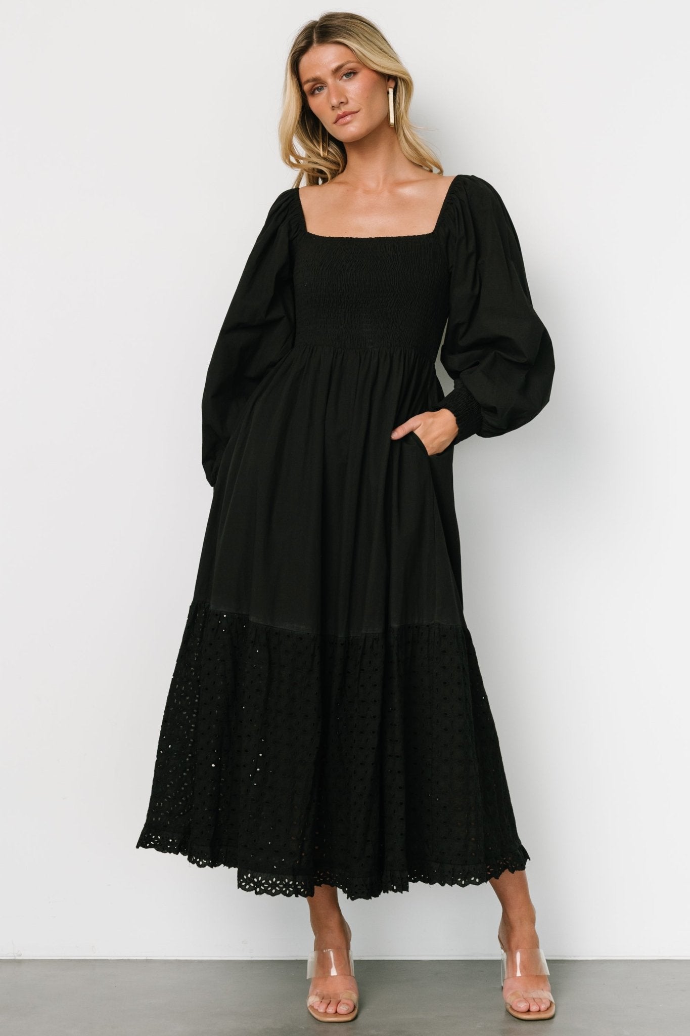 Chandler Eyelet Maxi Dress | Black - Baltic Born