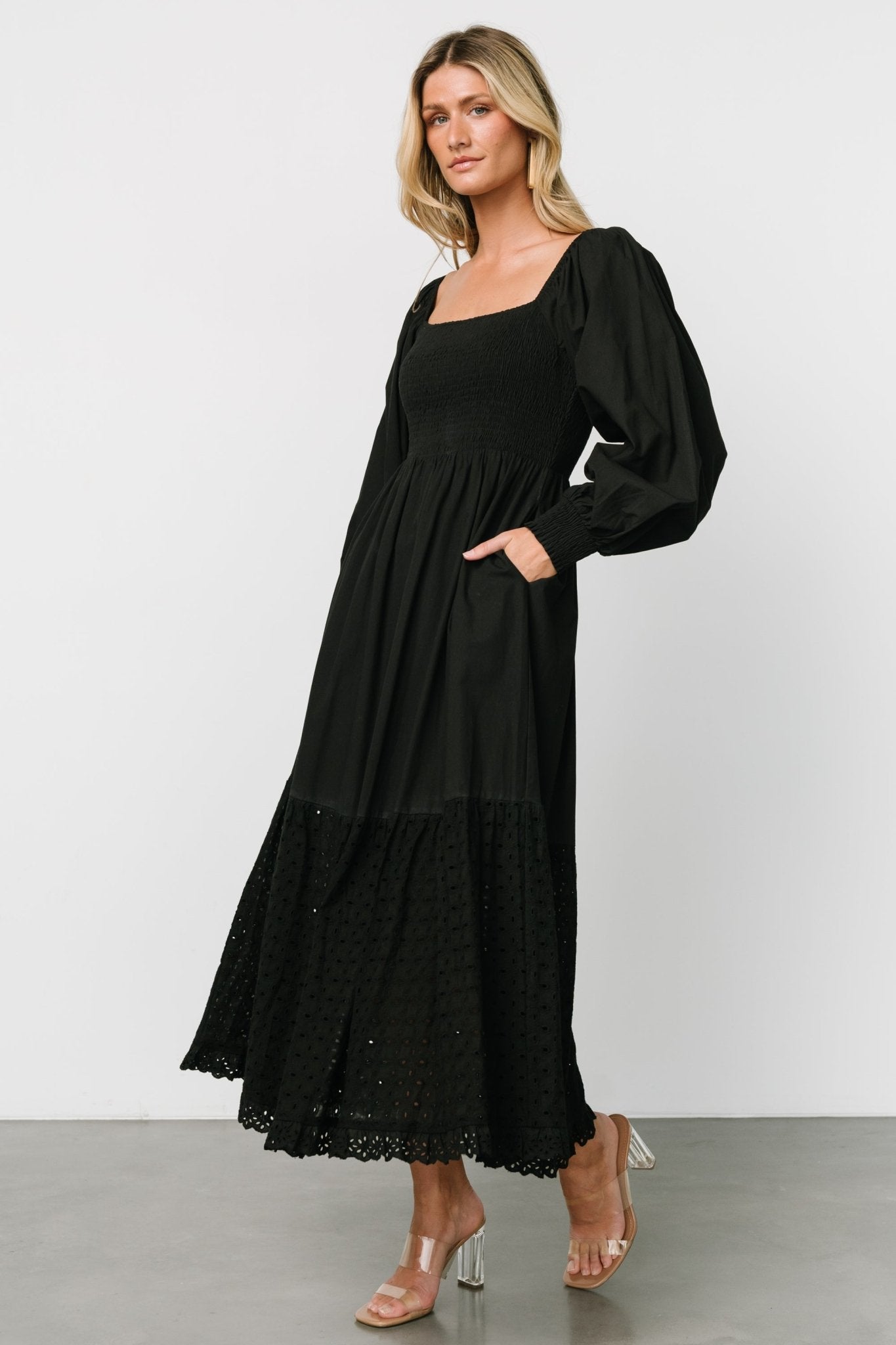 Chandler Eyelet Maxi Dress | Black - Baltic Born