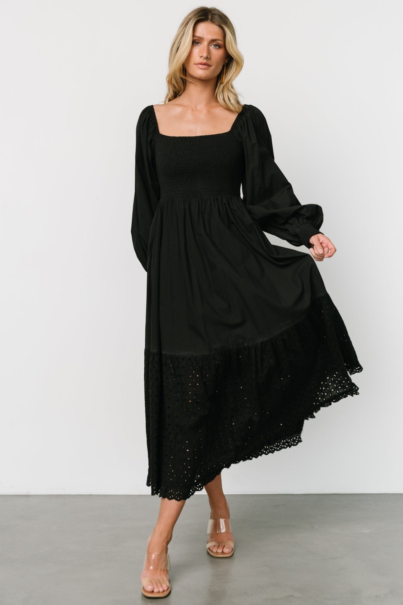 Chandler Eyelet Maxi Dress | Black - Baltic Born