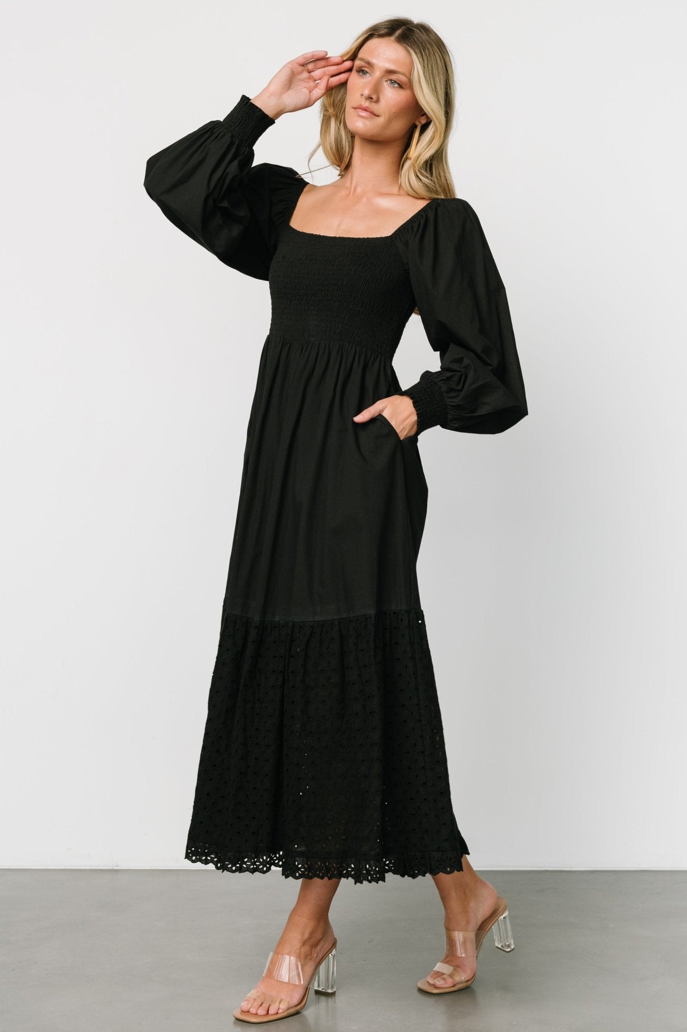 Chandler Eyelet Maxi Dress | Black - Baltic Born