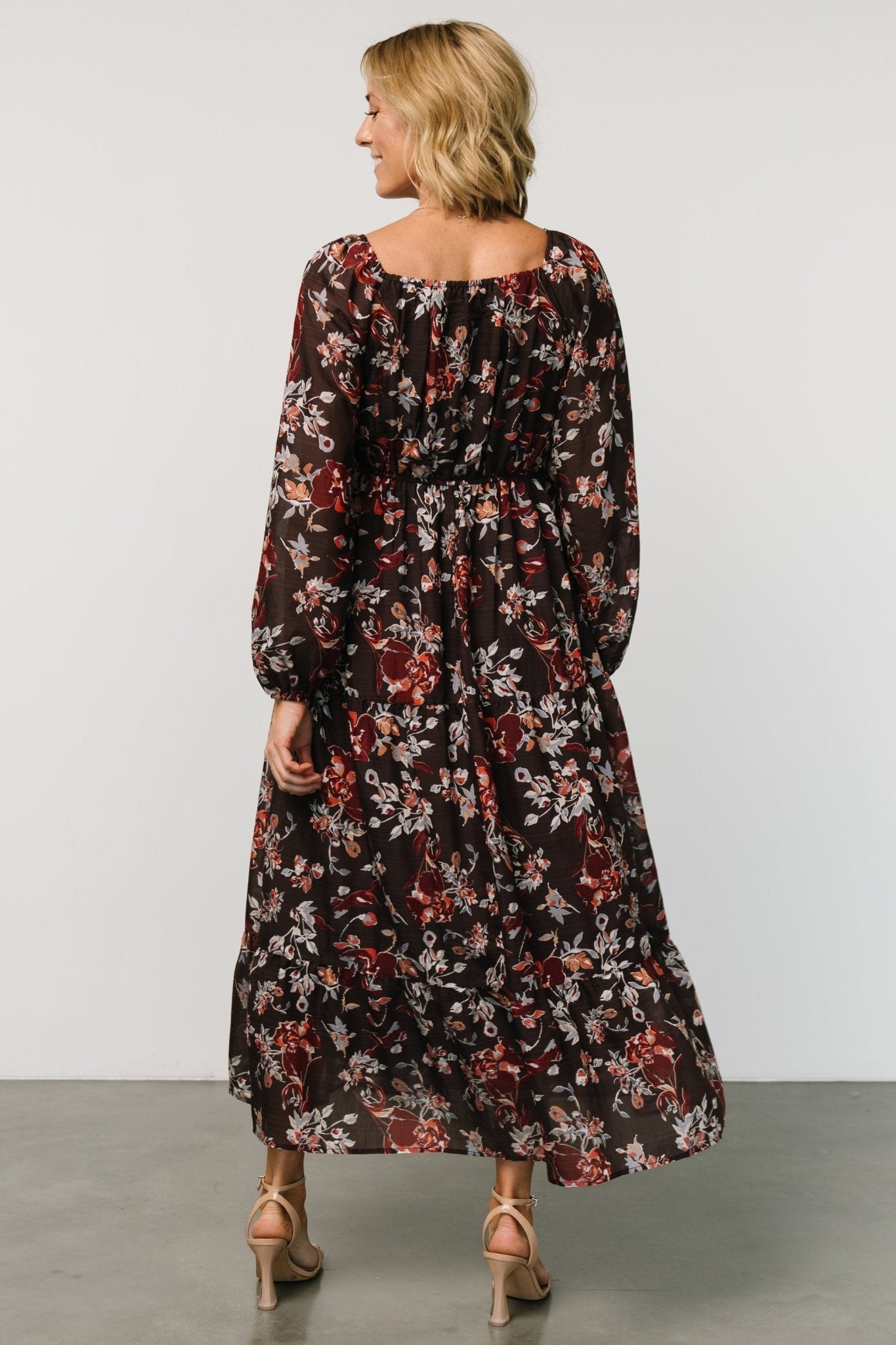 Chantae Maxi Dress | Dark Plum Print - Baltic Born