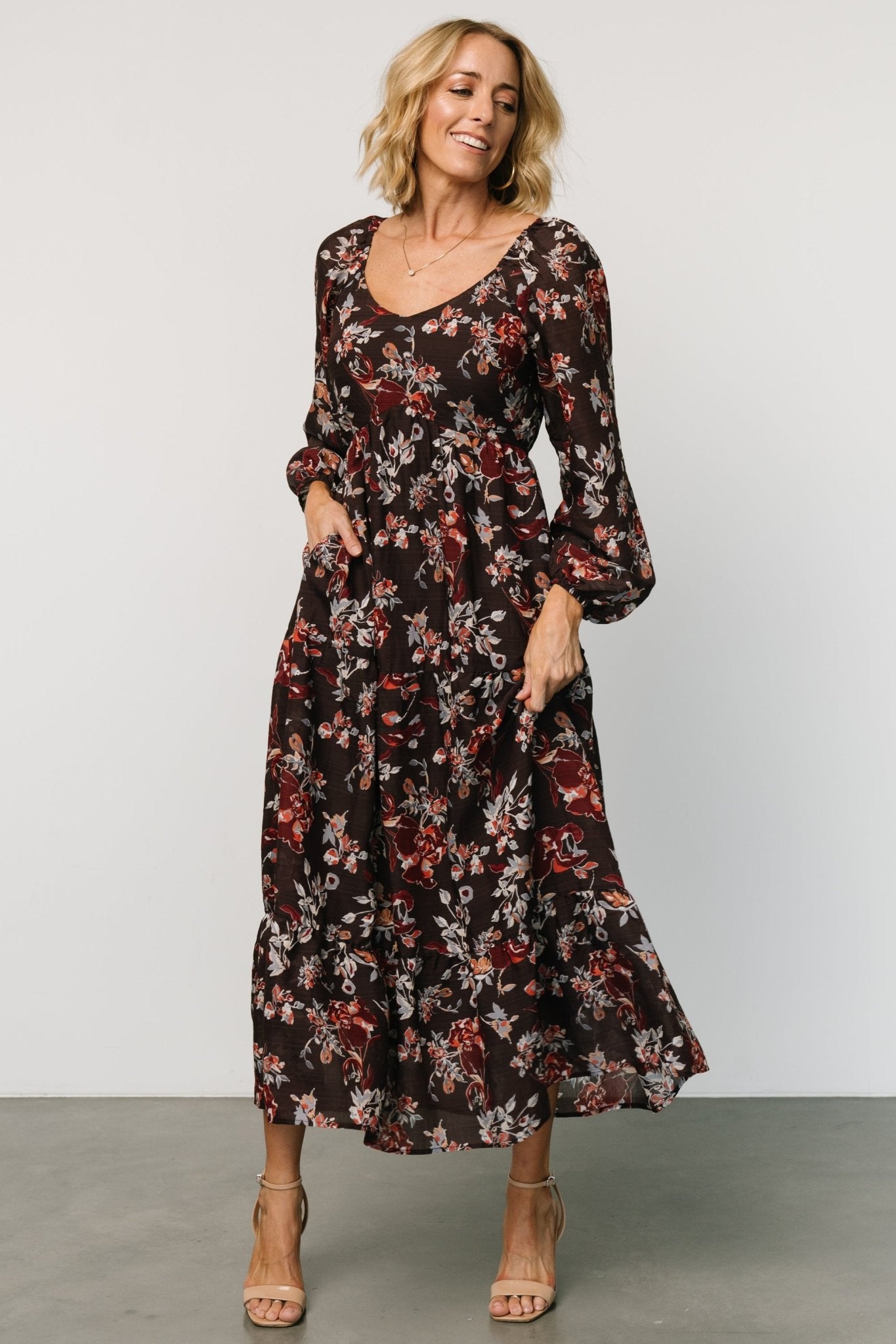 Chantae Maxi Dress | Dark Plum Print - Baltic Born