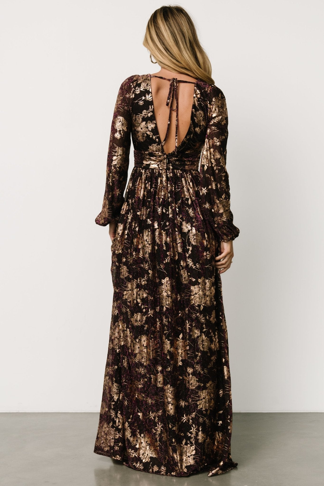 Charlene Maxi Dress | Wine + Gold - Baltic Born