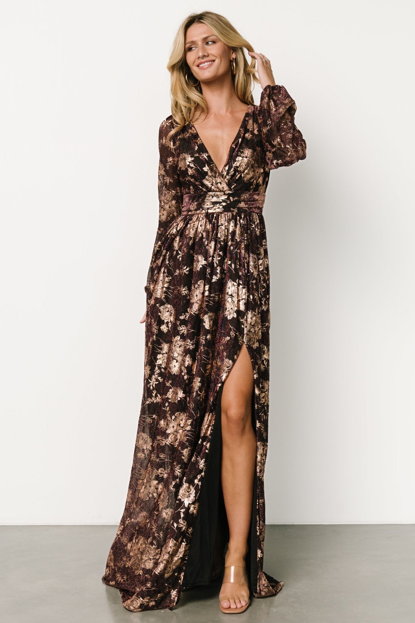 Charlene Maxi Dress | Wine + Gold - Baltic Born