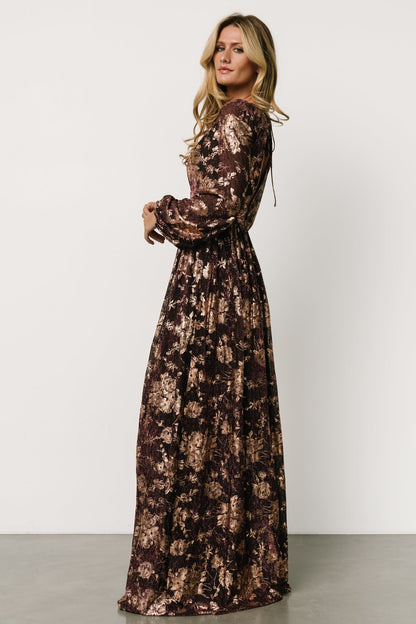 Charlene Maxi Dress | Wine + Gold - Baltic Born