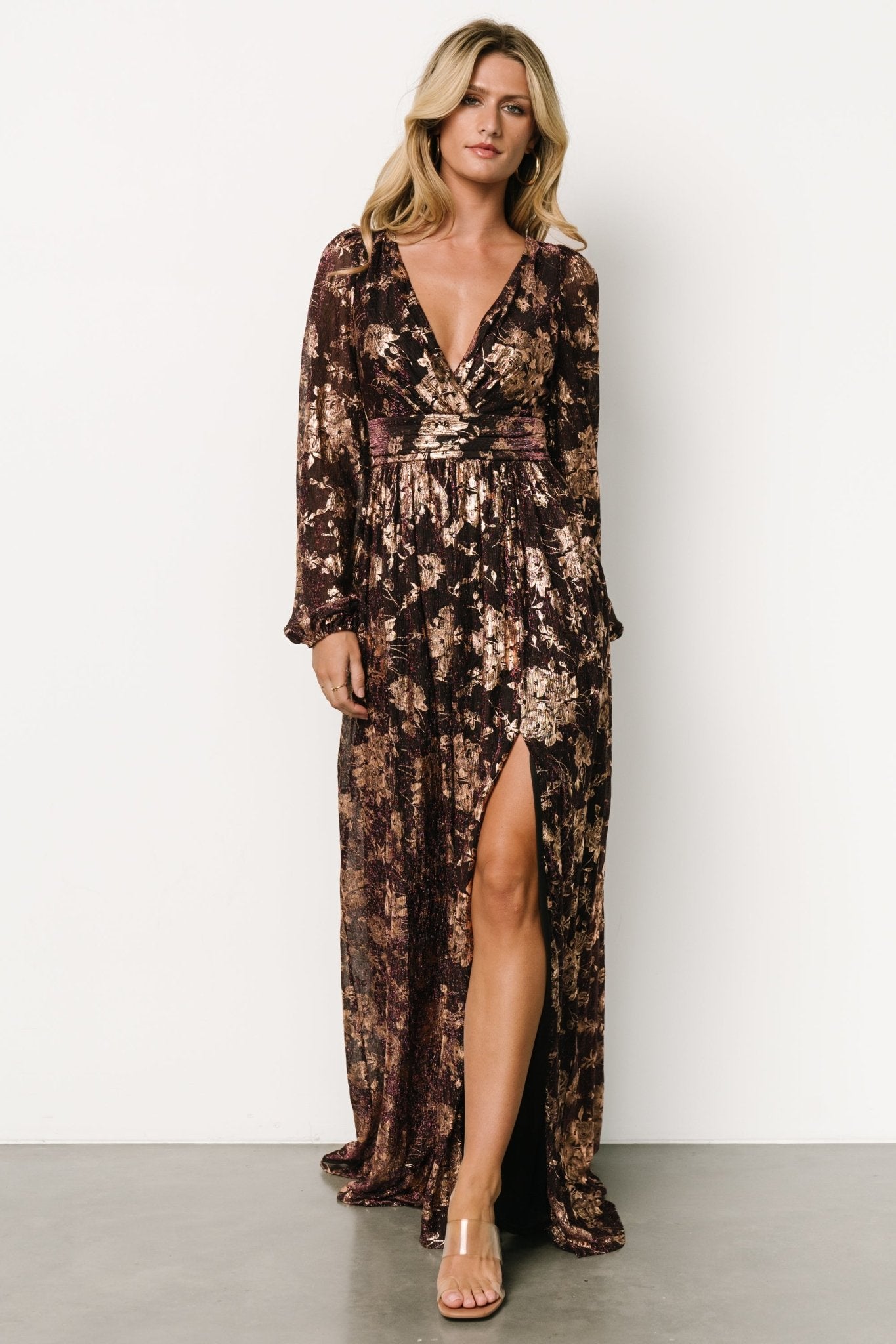 Charlene Maxi Dress | Wine + Gold - Baltic Born