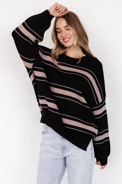 Charlie Striped Sweater | Black - Baltic Born