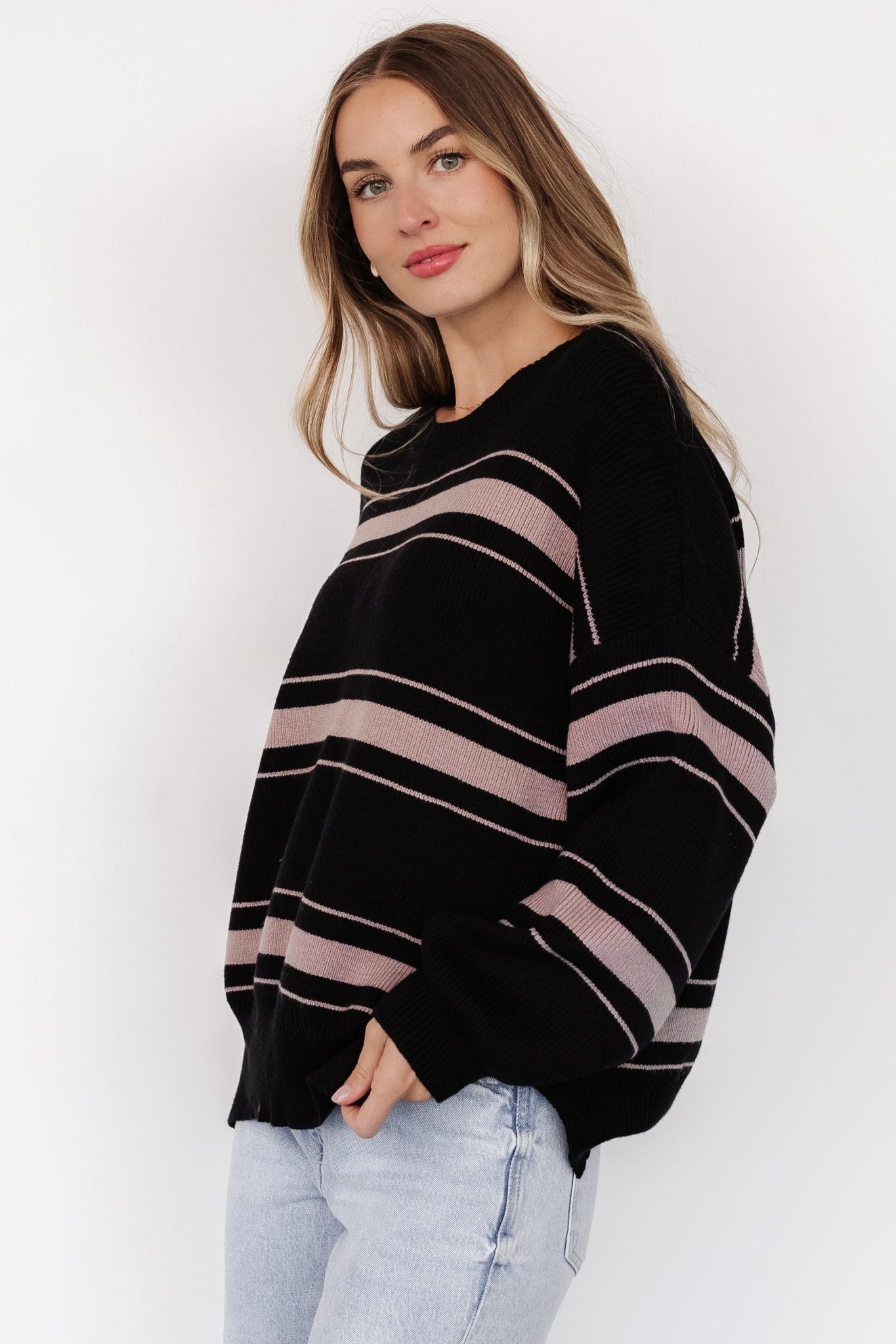 Charlie Striped Sweater | Black - Baltic Born