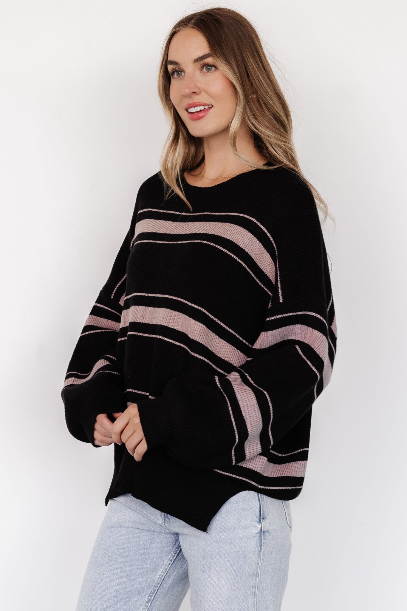 Charlie Striped Sweater | Black - Baltic Born