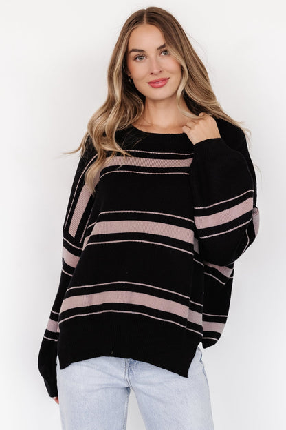 Charlie Striped Sweater | Black - Baltic Born