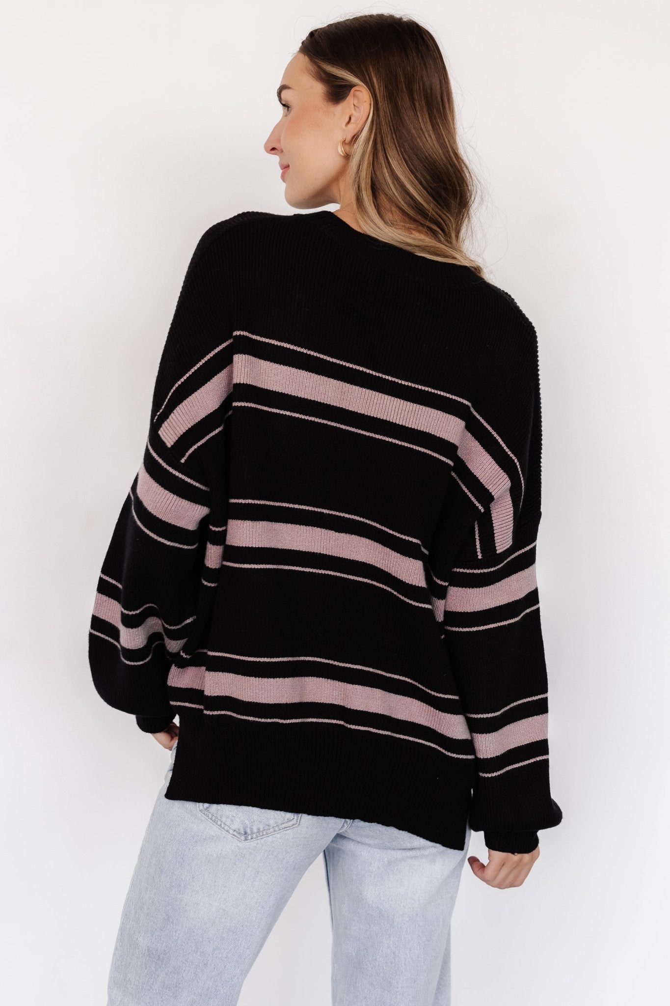 Charlie Striped Sweater | Black - Baltic Born