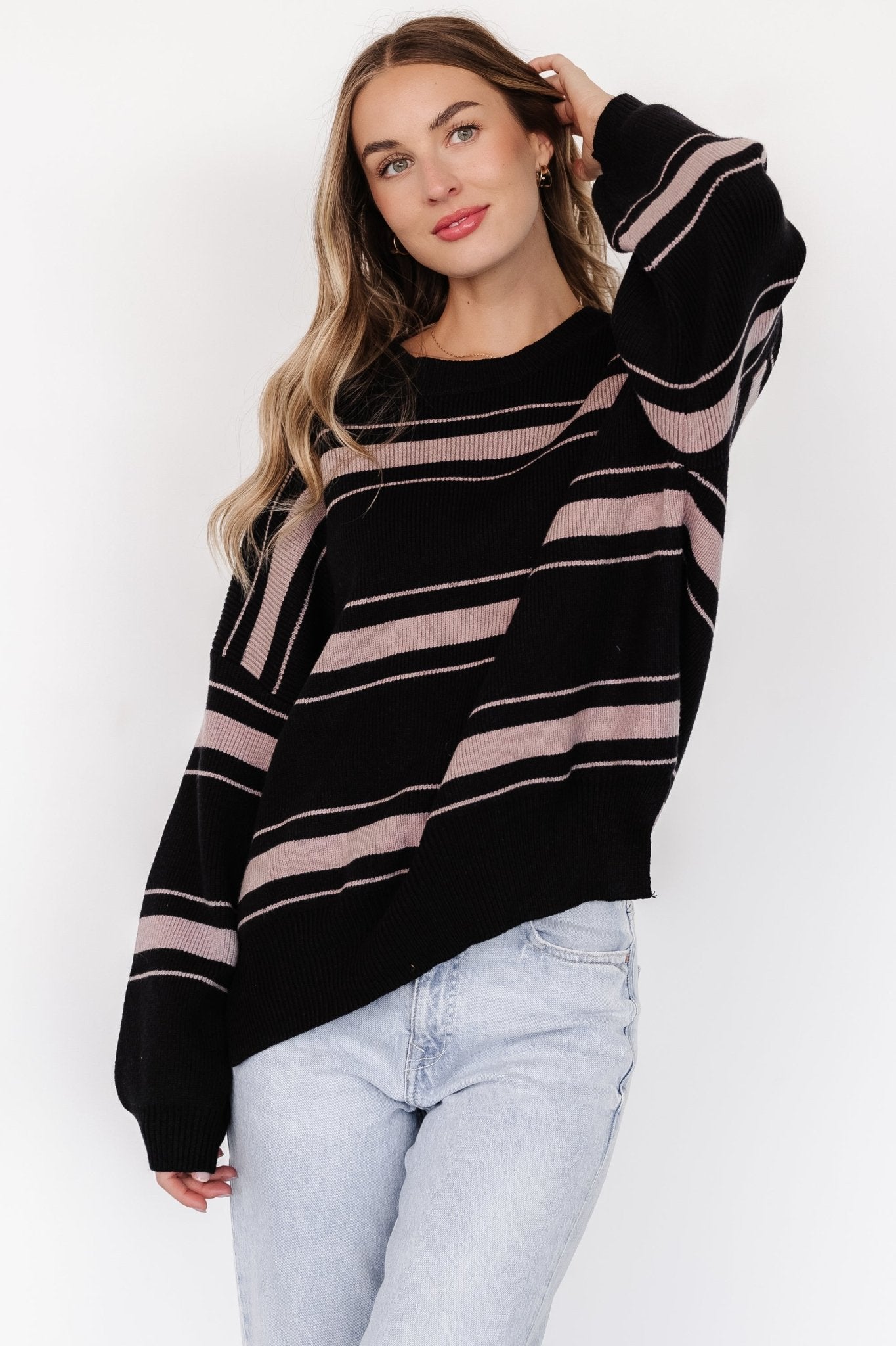 Charlie Striped Sweater | Black - Baltic Born