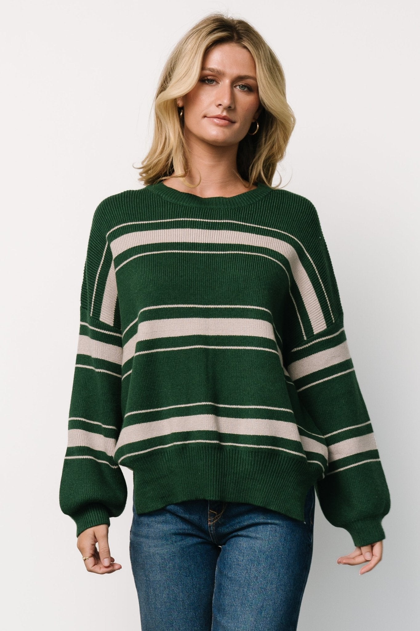 Charlie Striped Sweater | Dark Green - Baltic Born