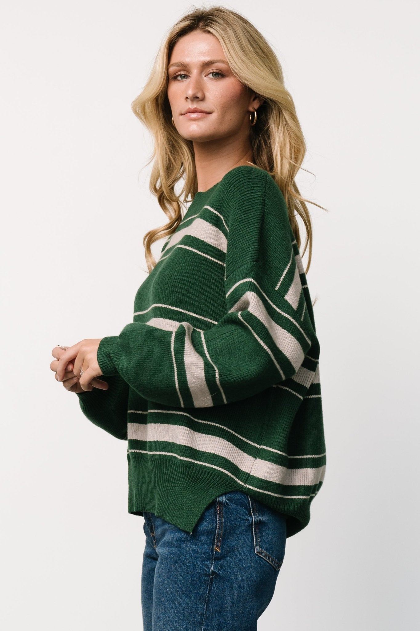 Charlie Striped Sweater | Dark Green - Baltic Born