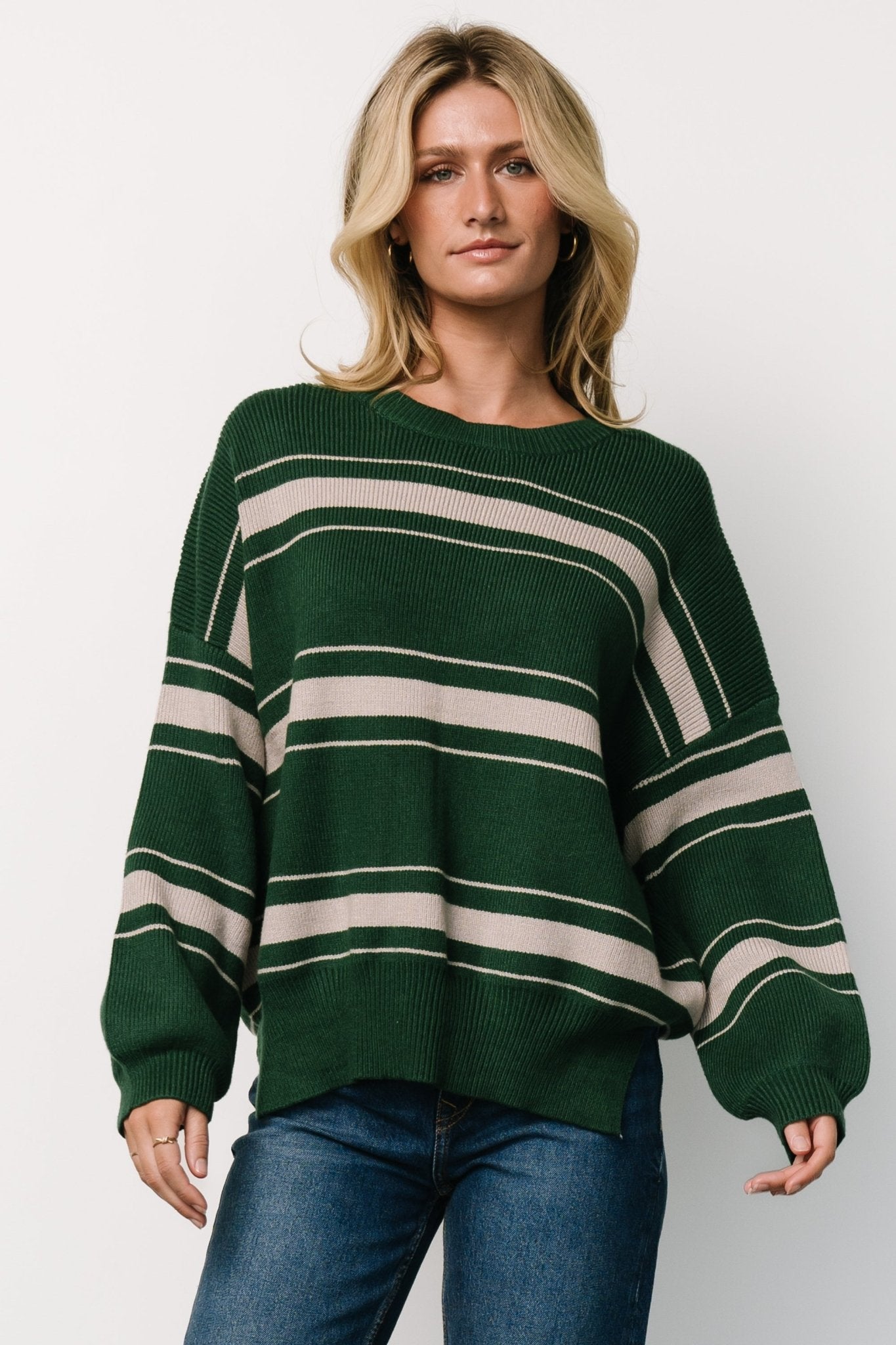 Charlie Striped Sweater | Dark Green - Baltic Born