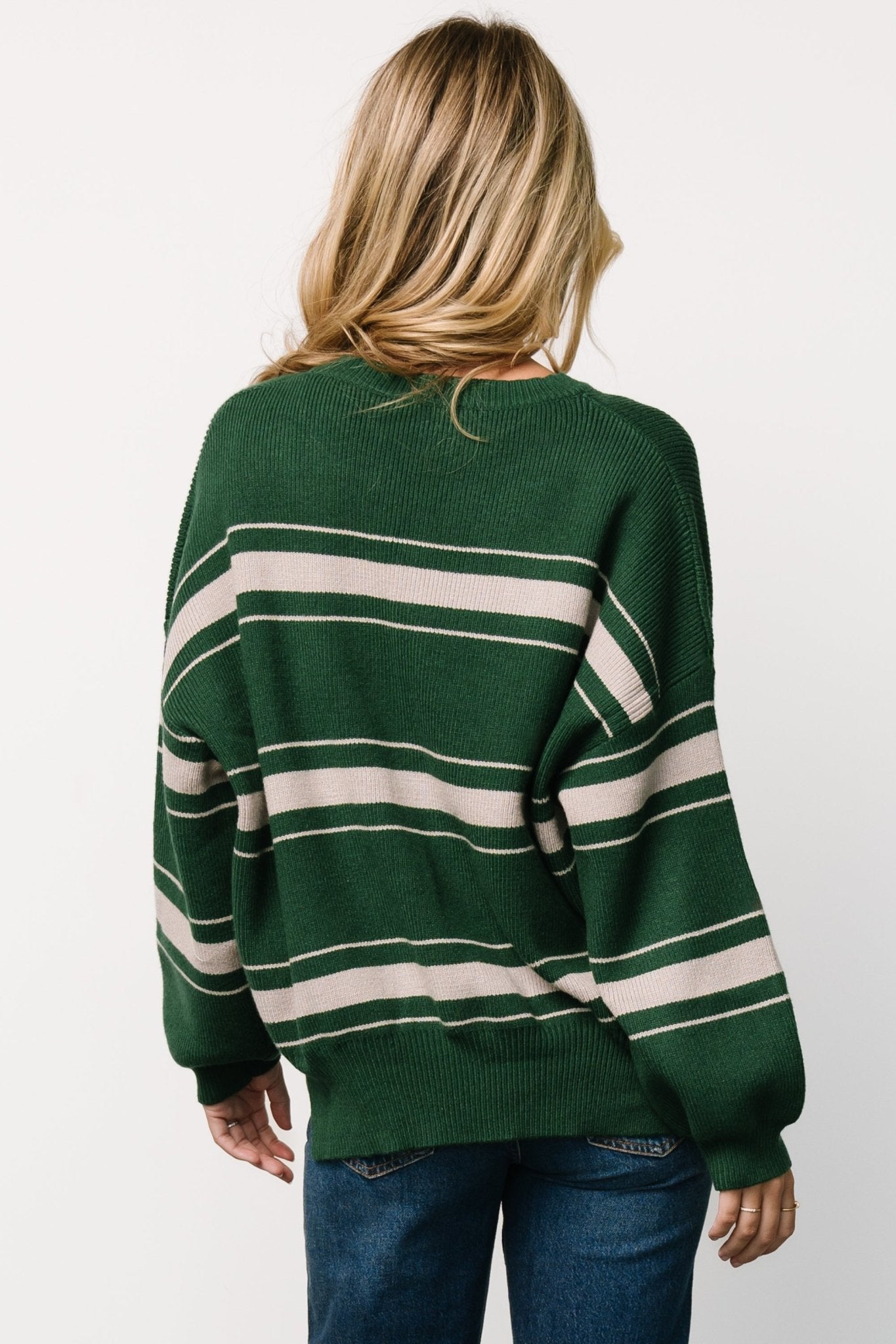 Charlie Striped Sweater | Dark Green - Baltic Born