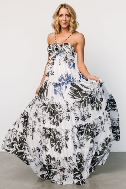 Charmaine Maxi Dress | Navy + Black Floral - Baltic Born