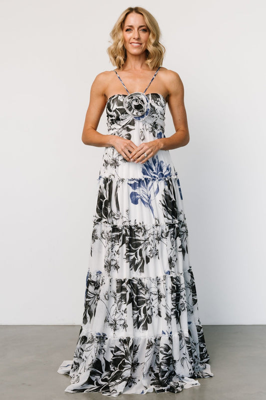 Charmaine Maxi Dress | Navy + Black Floral - Baltic Born