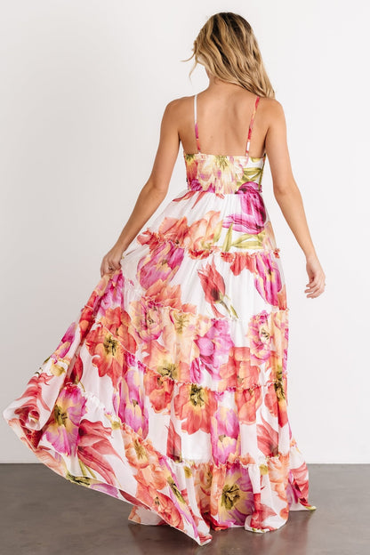 Charmaine Maxi Dress | Pink + Red Floral - Baltic Born