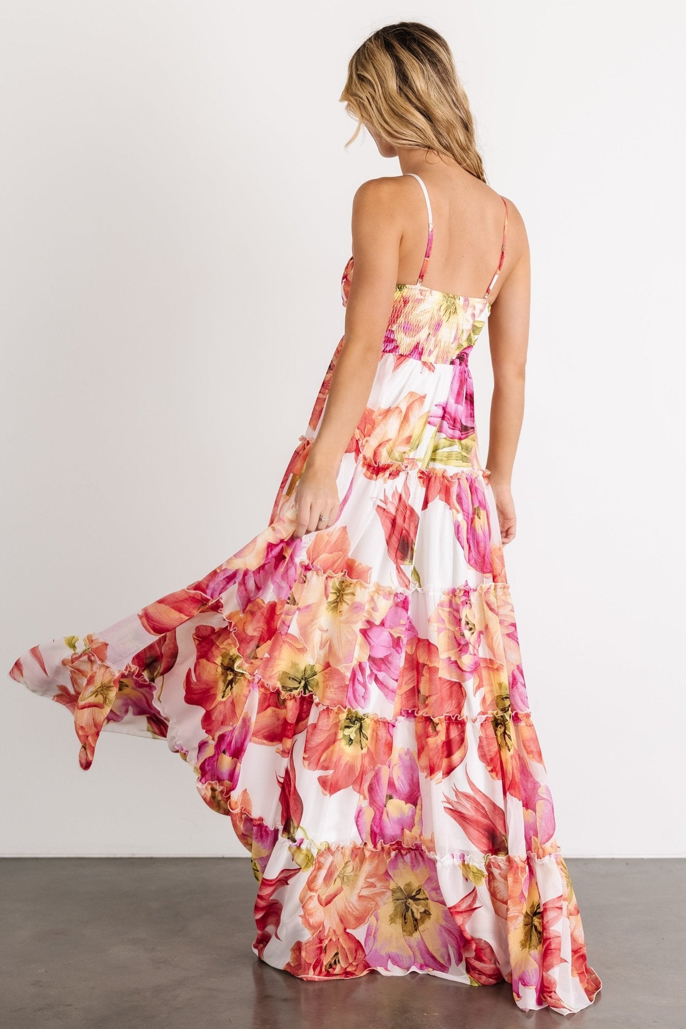 Charmaine Maxi Dress | Pink + Red Floral - Baltic Born