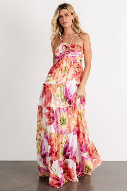 Charmaine Maxi Dress | Pink + Red Floral - Baltic Born