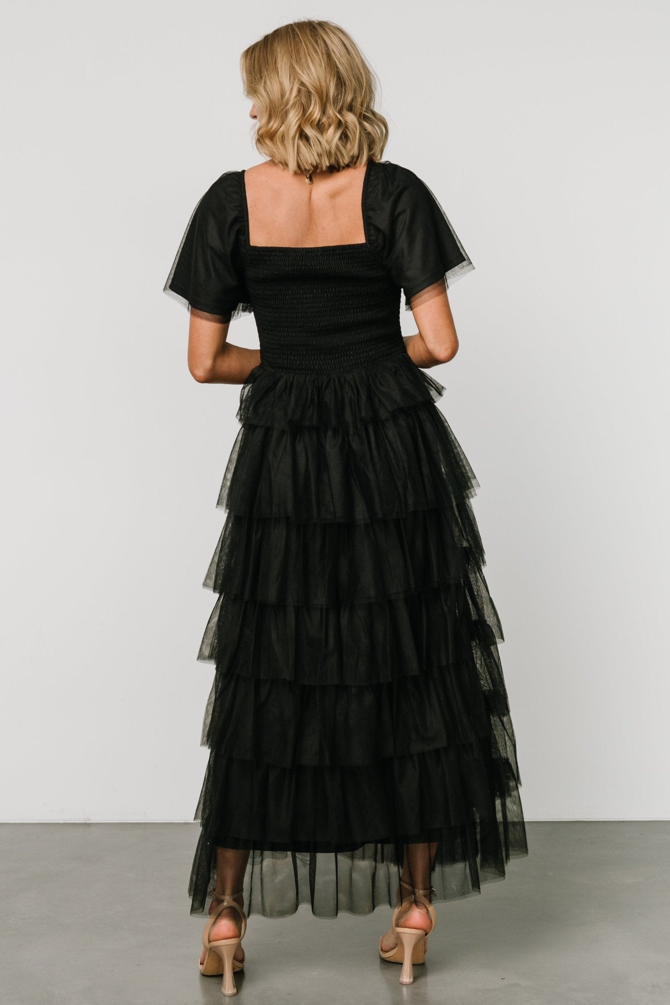 Cherise Tulle Tiered Dress | Black - Baltic Born