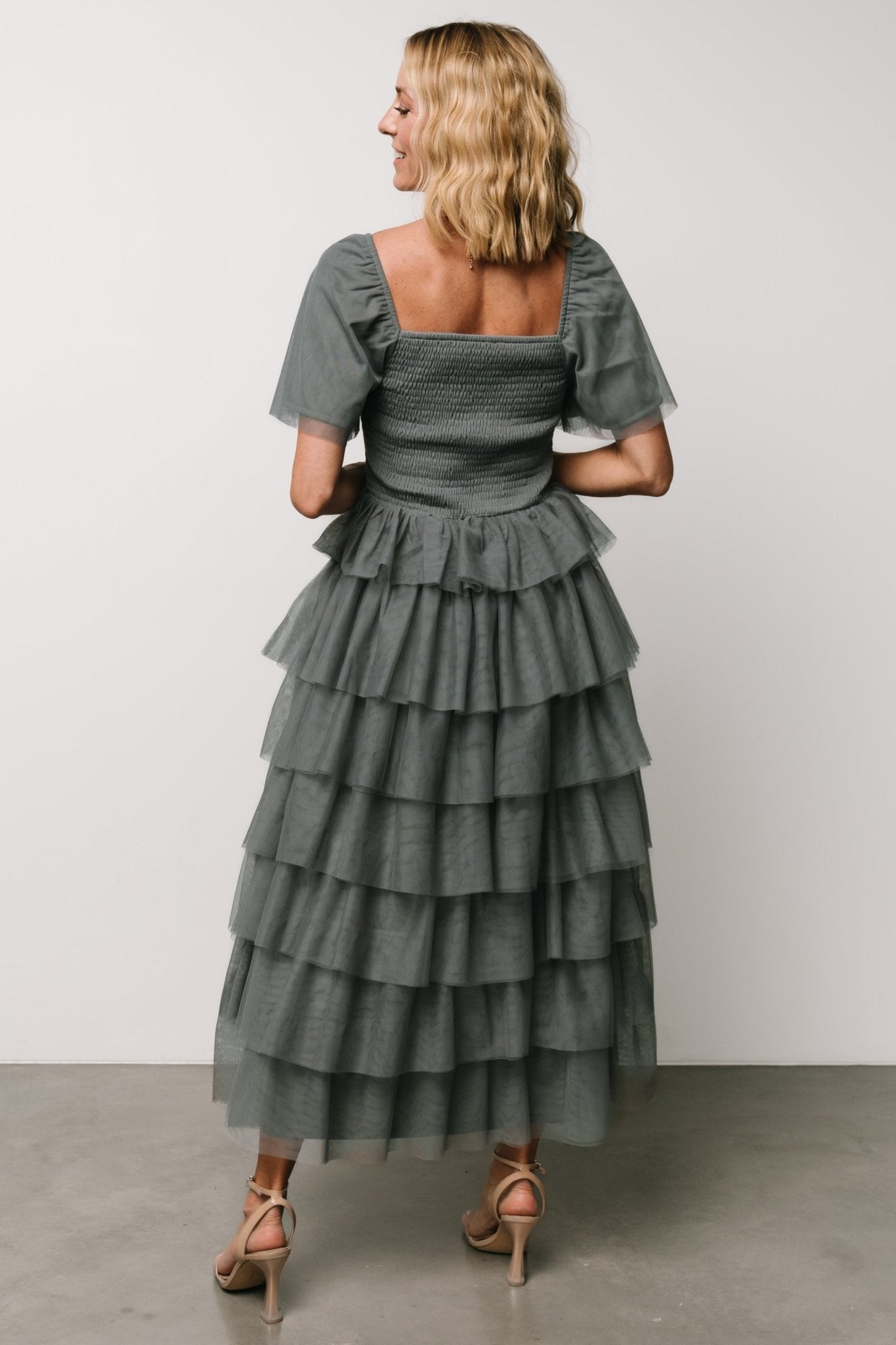 Cherise Tulle Tiered Dress | Blue Sage - Baltic Born